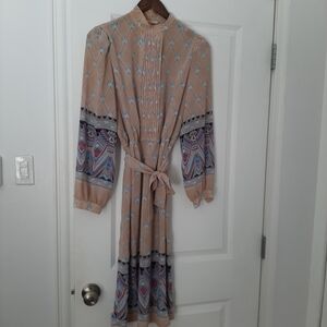 Simon Chang Boho Chic Sheer Midi Dress-Size 10